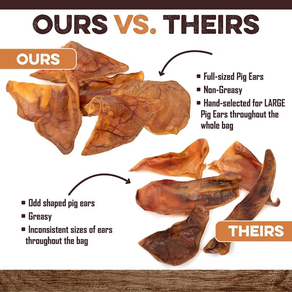 Natural Pork Ear Dog Treat, x10 Pack
